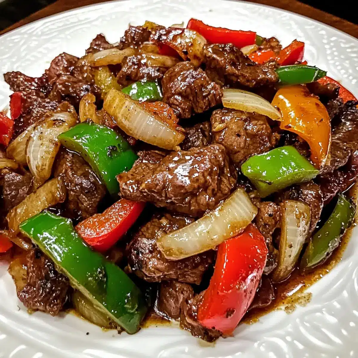 Pepper Steak with Bell Peppers and Onion