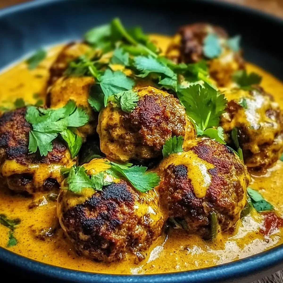 Jerk Meatballs In Coconut Curry Sauce