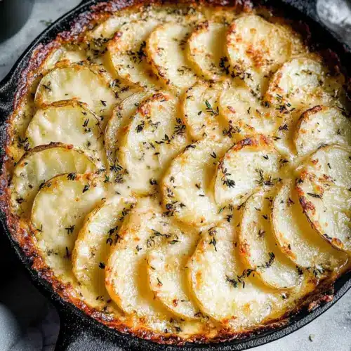 Crispy Parmesan and Gruyere Potato Gratin