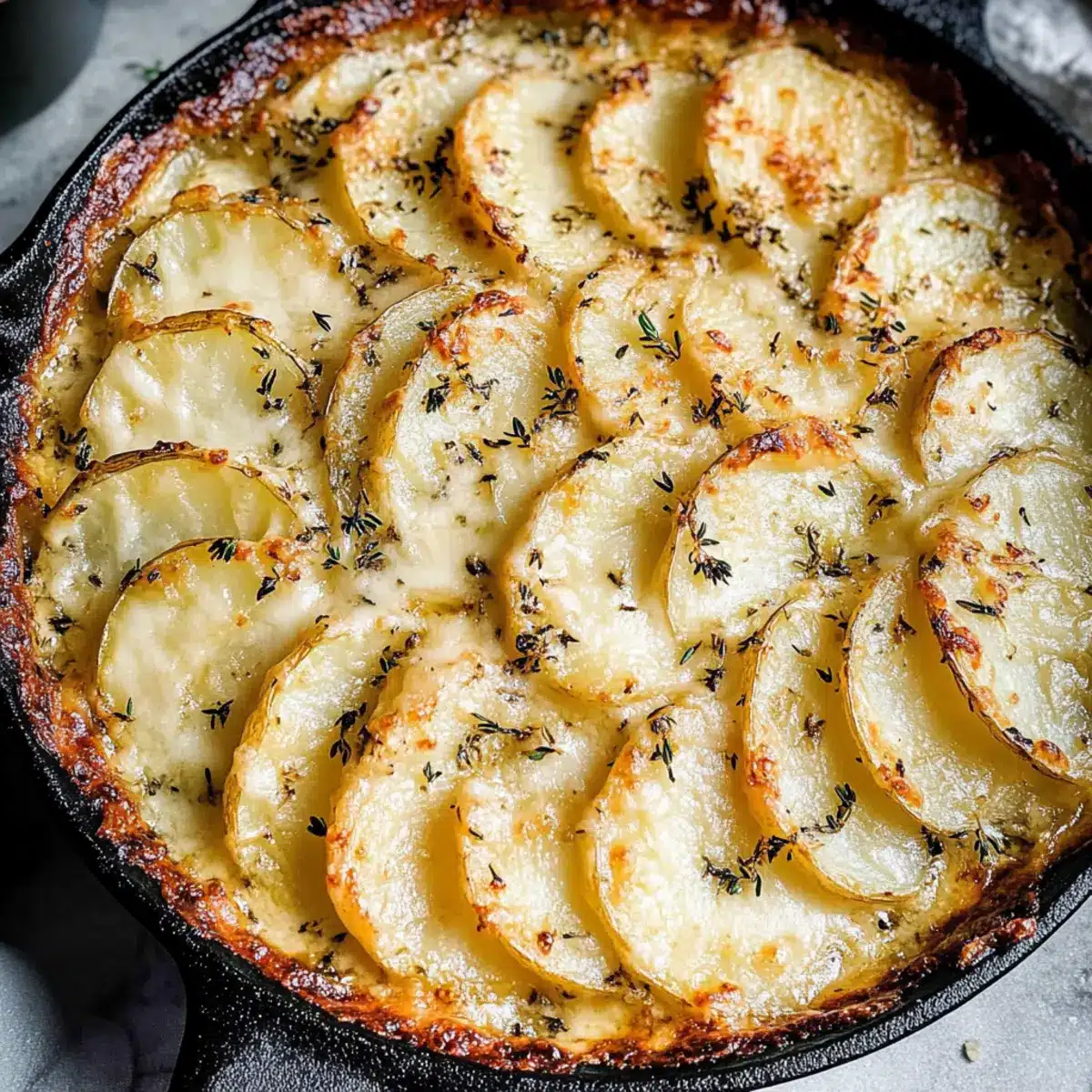 Crispy Parmesan and Gruyere Potato Gratin