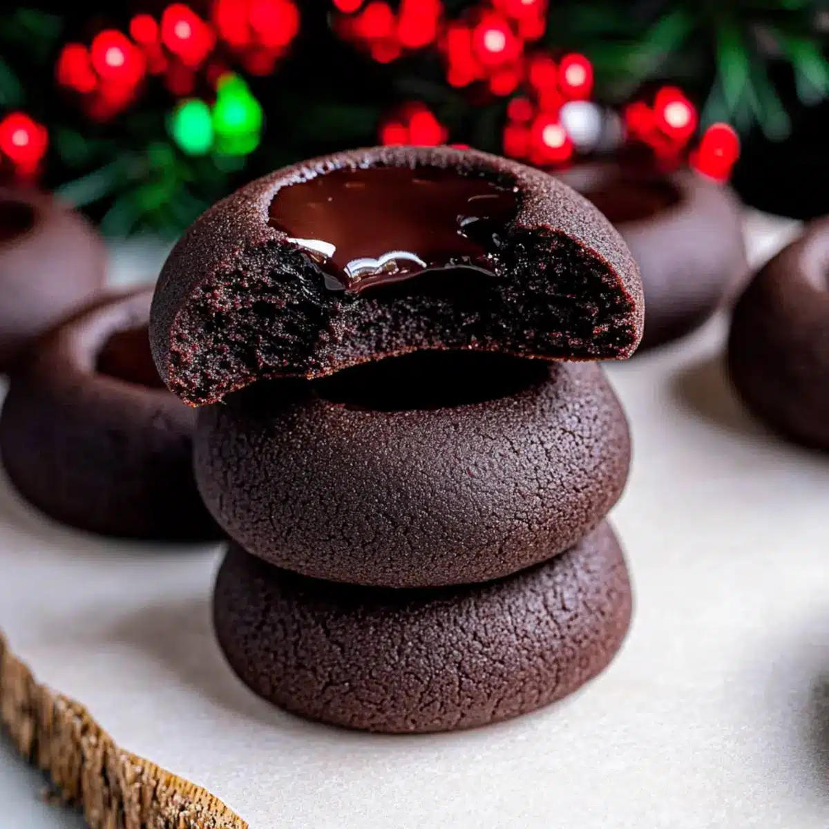 Chocolate Thumbprint Cookies