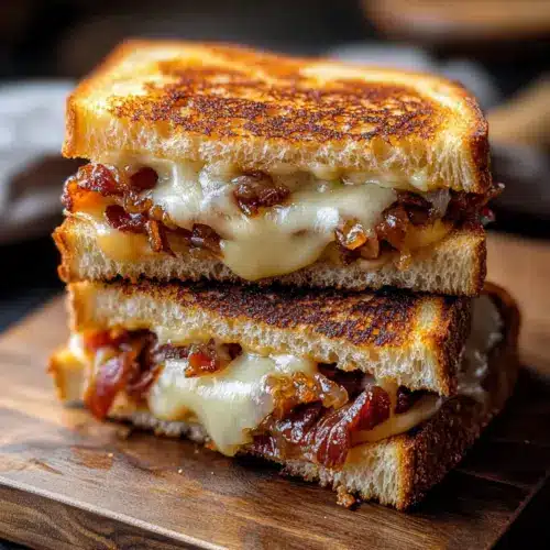 Bacon And Caramelized Onion Grilled Cheese Sandwiches