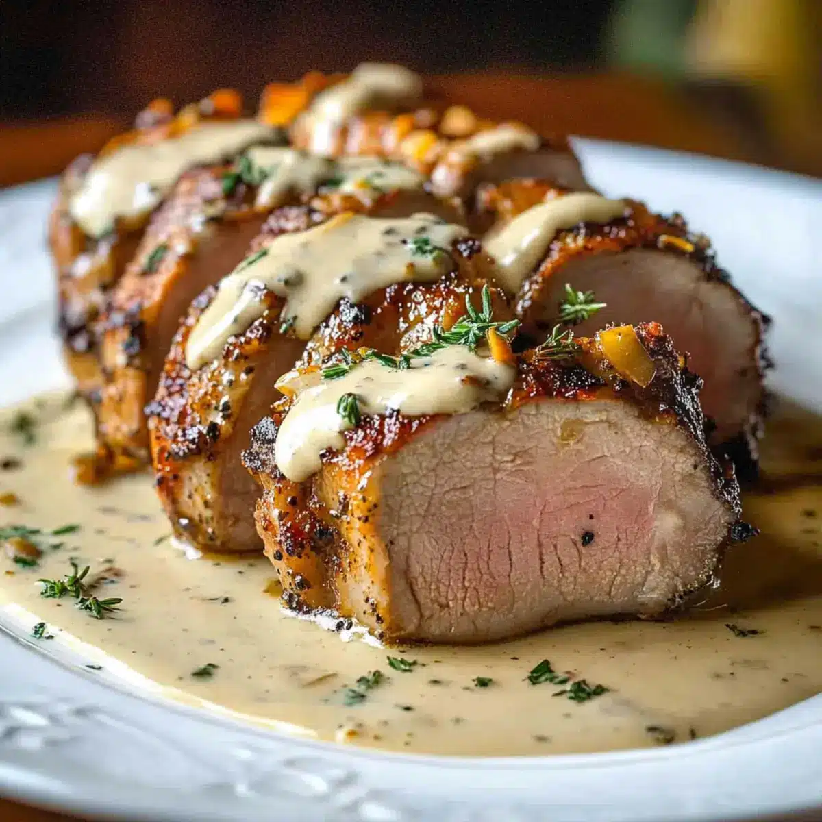 Pork Tenderloin with Dijon Cream Sauce