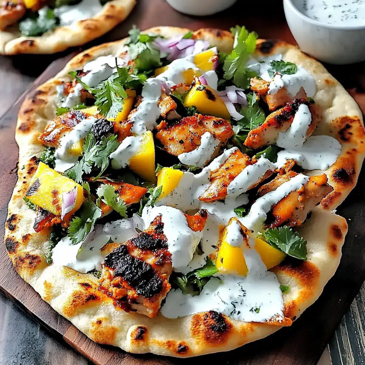 Tandoori Chicken Naan Pizza