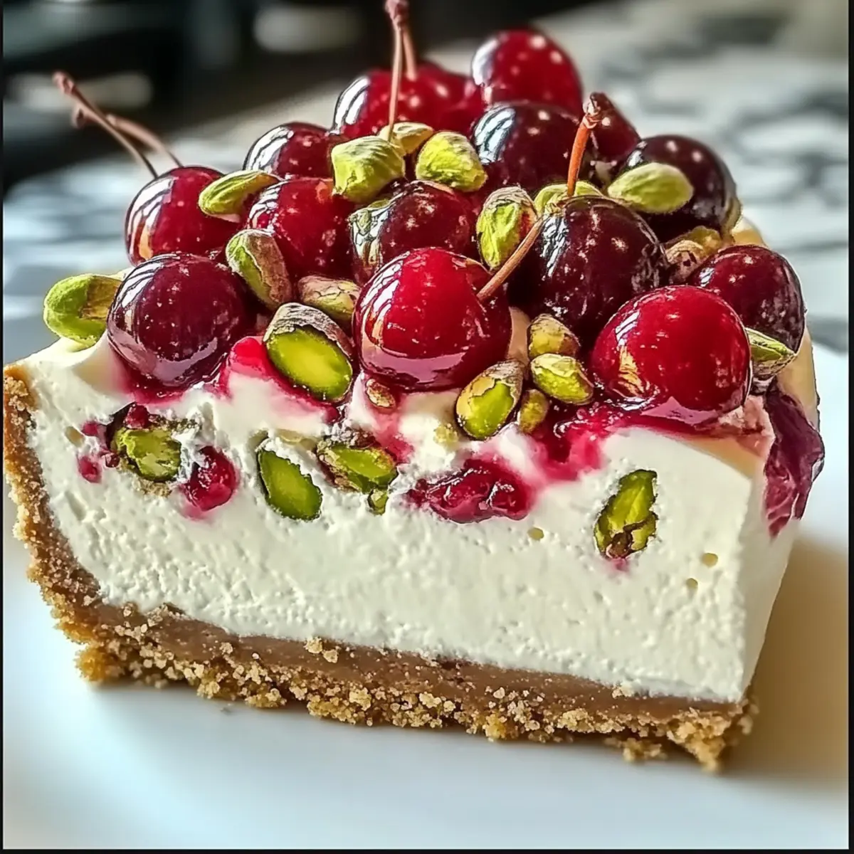 Cherry Pistachio Cheesecake