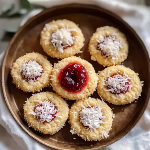 Coconut Jam Thumbprint Cookies