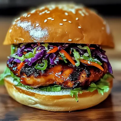 Korean BBQ Chicken Sandwich with Crunchy Slaw