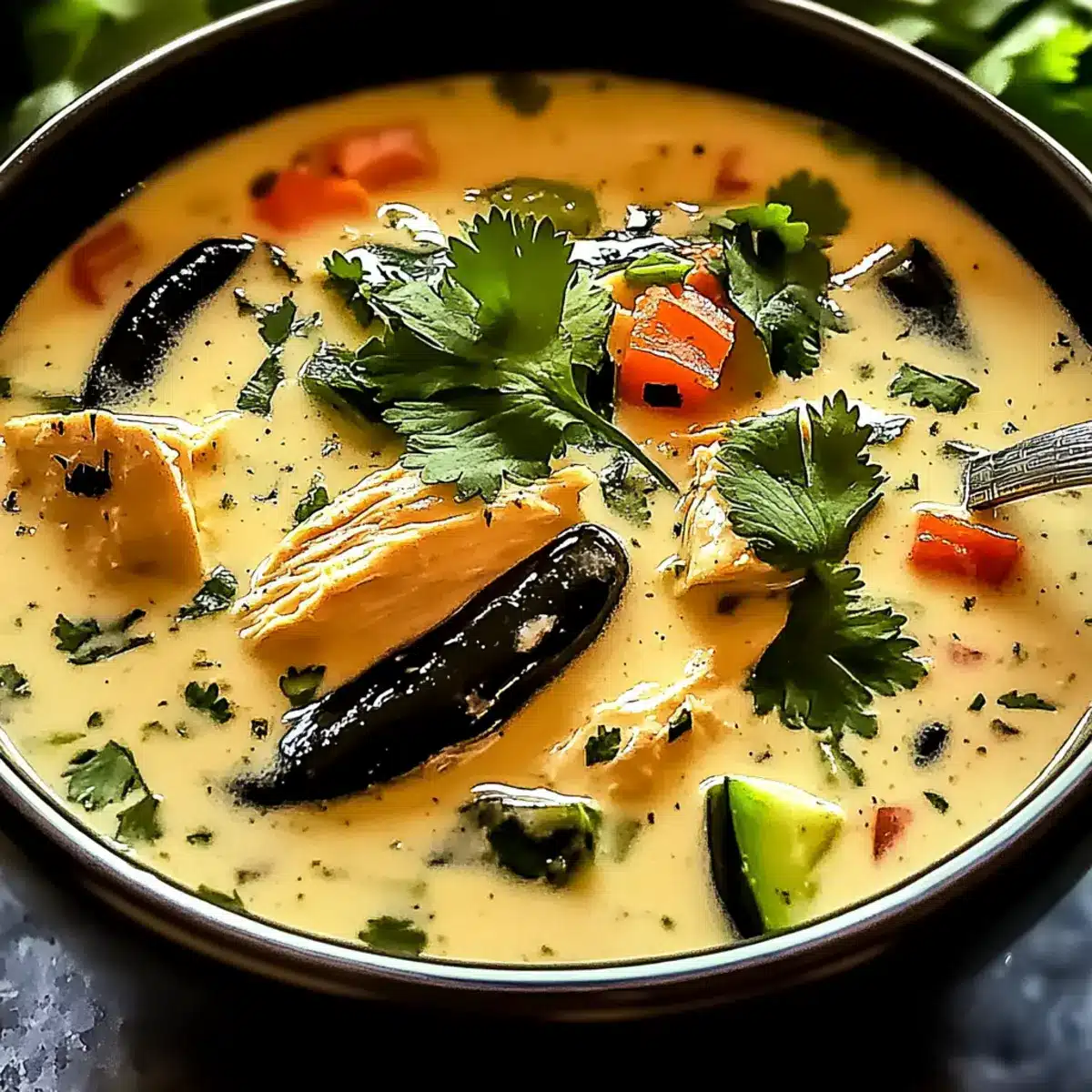 Creamy Chicken Poblano Soup