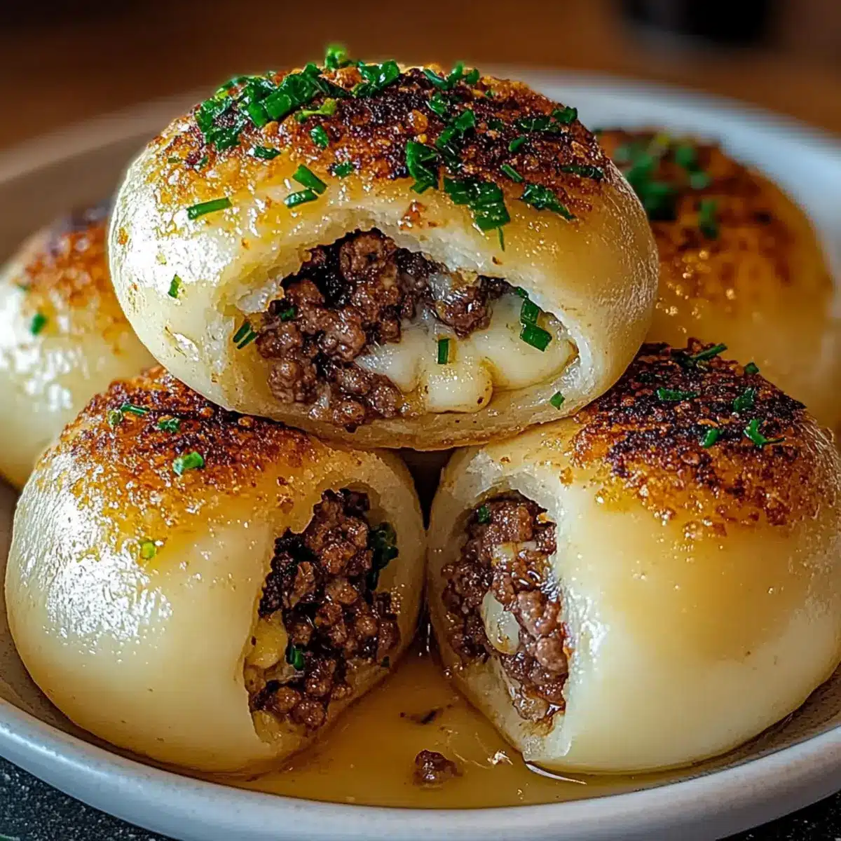 Garlic Parmesan Cheeseburger Bombs