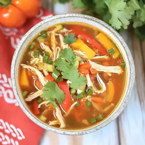 Spicy Chicken Soup with Peppers