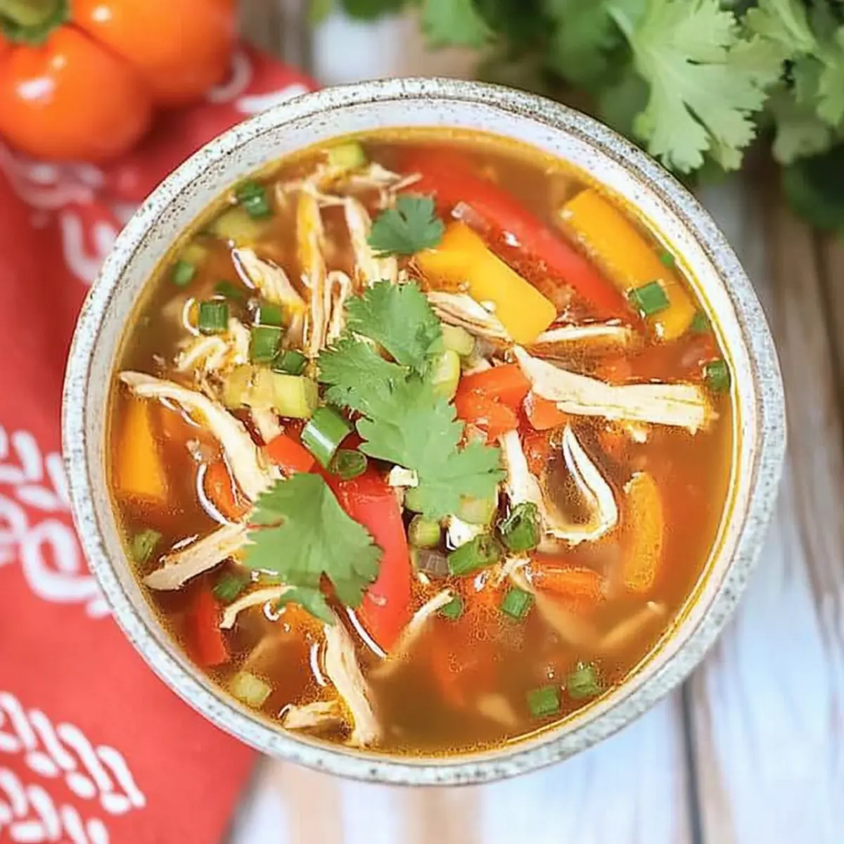 Spicy Chicken Soup with Peppers