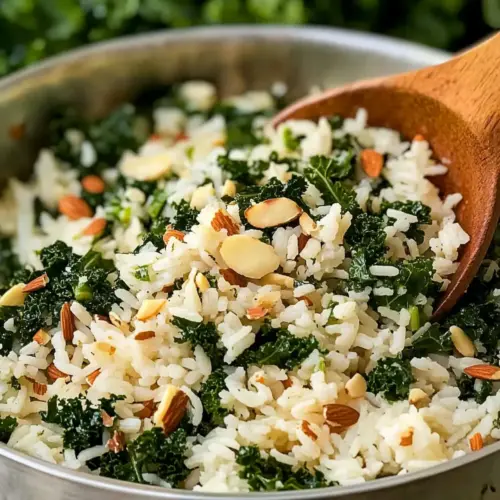 Garlic Butter Rice with Kale