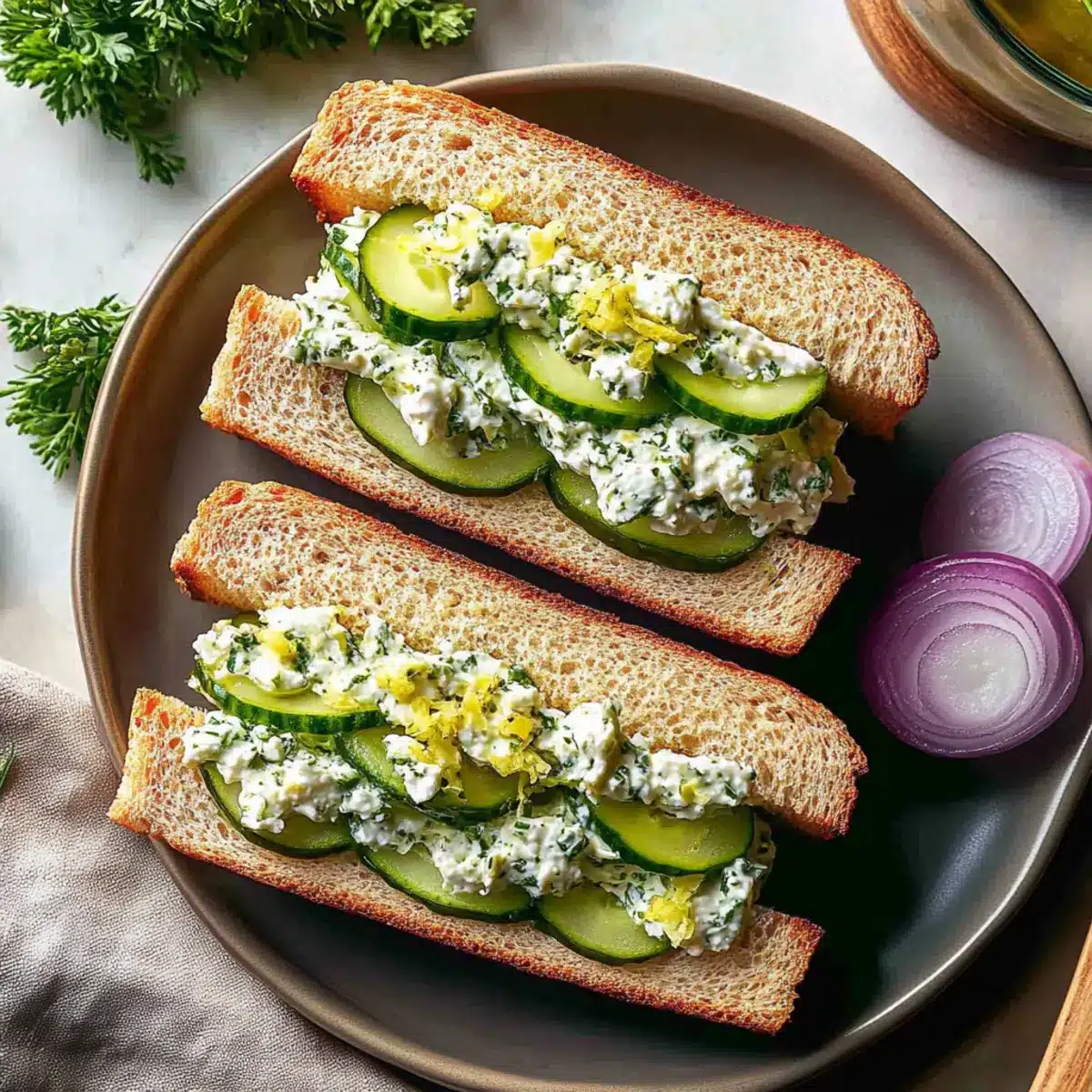 Easy Cucumber Salad Sandwiches