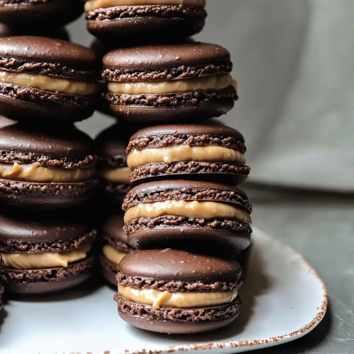 Chocolate Peanut Butter Macarons