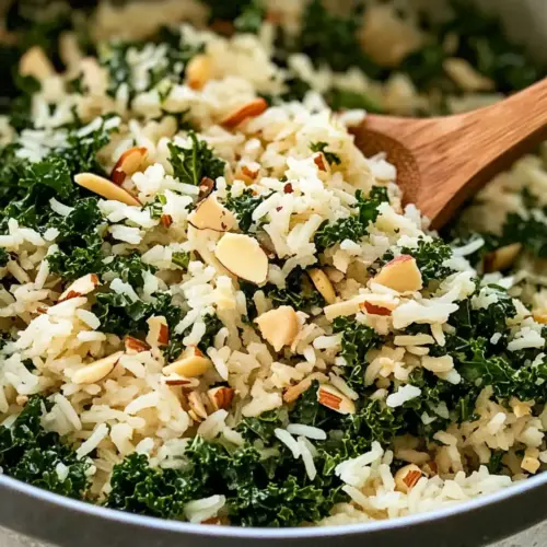 Garlic Butter Rice with Kale