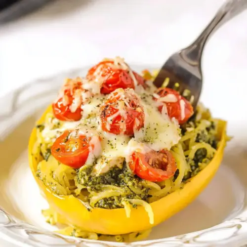 Pesto Chicken Spaghetti Squash