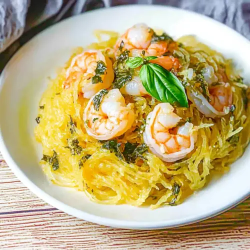 Keto Shrimp Spaghetti Squash & Basil