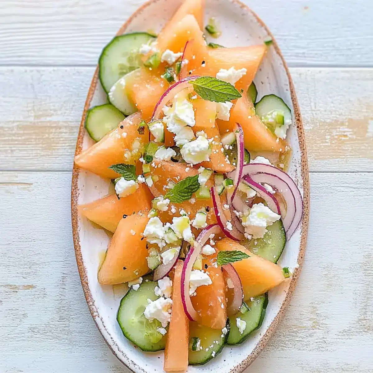 Melon and Cucumber Mint Salad
